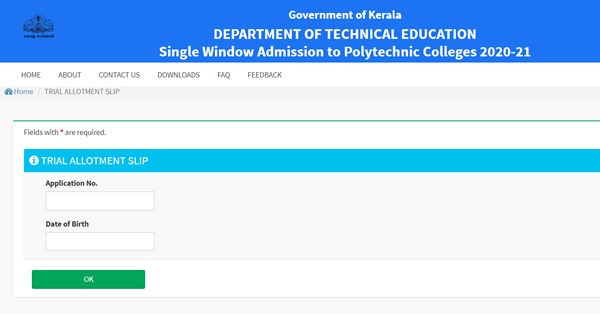 Kerala Polytechnic First Allotment Result 2021