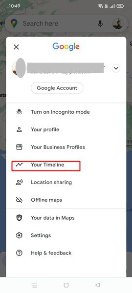 how to turn off timeline in google maps