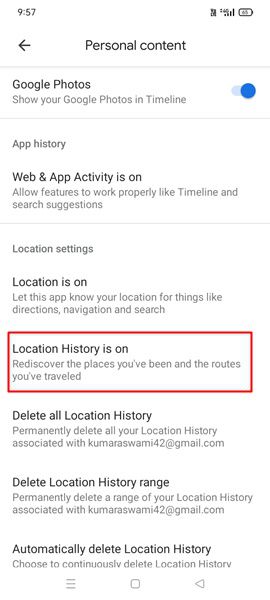 how to turn off timeline in google maps
