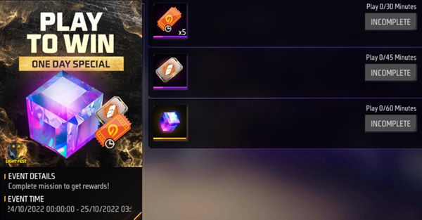 Free Fire diwali 2022 magic cube