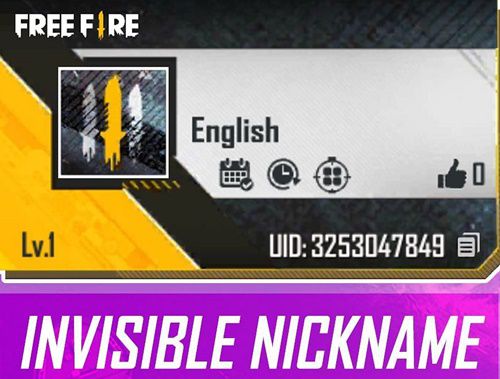 Invisible Player name in Free Fire
