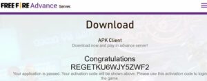 Free Fire Advance activation code