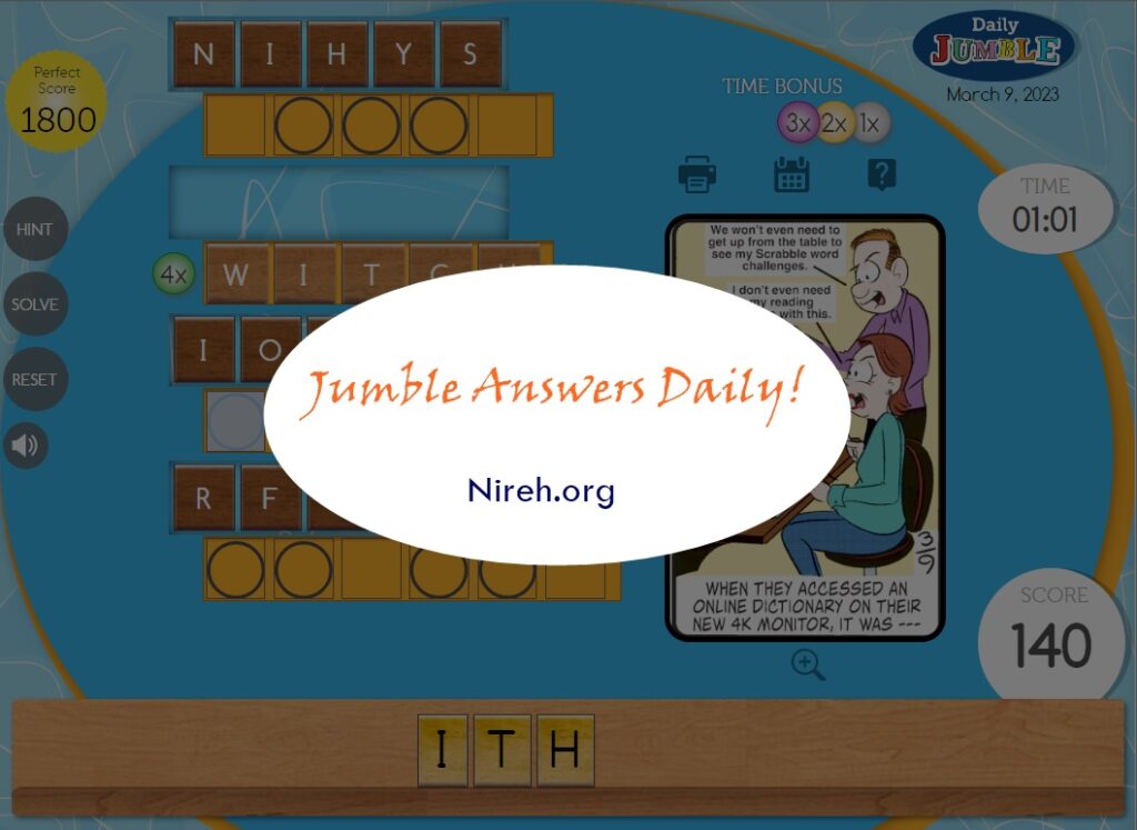 jumble answers