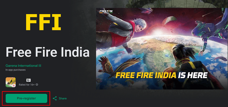 Free Fire India (FFI) Pre Registration